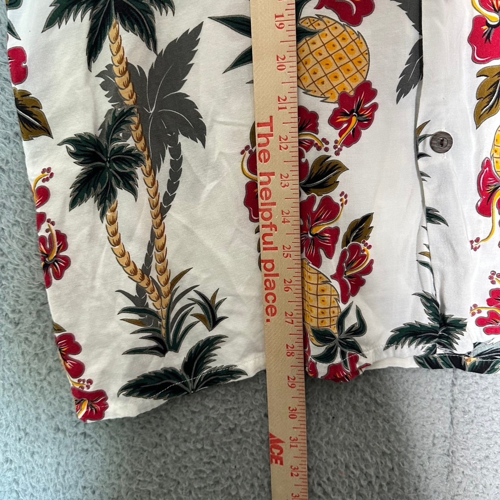 Pineapple Connection Mens Large Hawaiian Shirt Rayon Tropical Pineapple Hibiscus - Picture 6 of 6